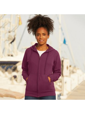 LADY FIT LIGHTWEIGHT ZIP HOODED SWEATSHIRT Fruit of the Loom 240 GSM